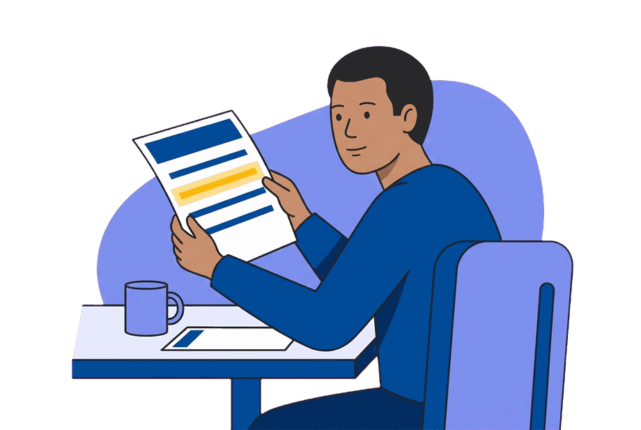 Someone at a kitchen table reading the insurance line on their superannuation statement