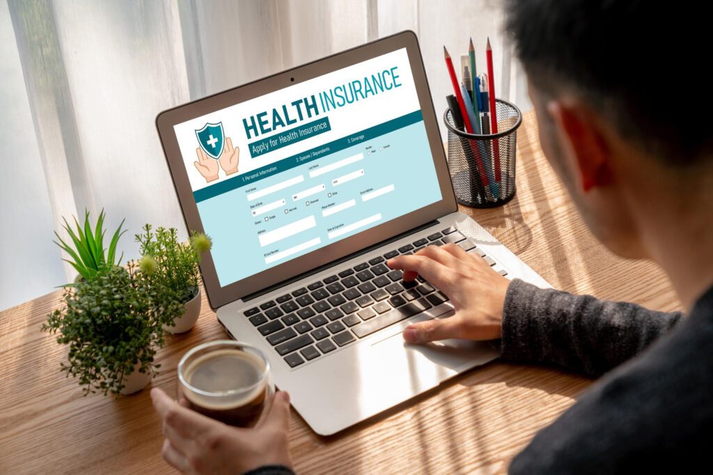 Health insurance web site modish registration system