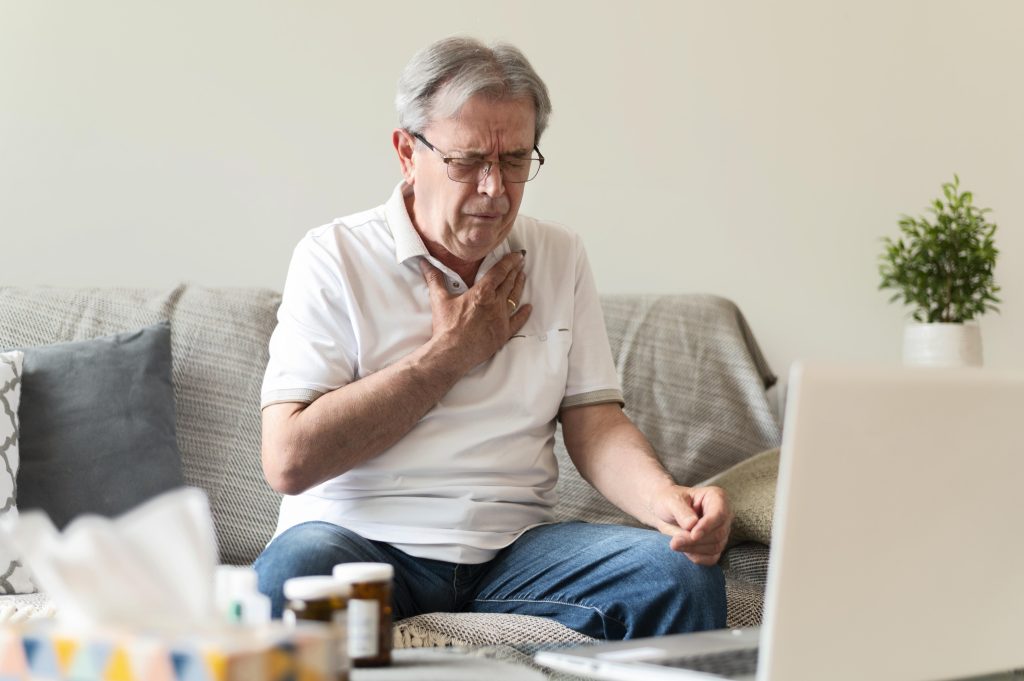 Man with chest pain